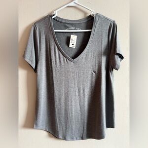 Aeropostale Charcoal V-Neck Short Sleeve Tee